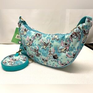 Disney Stitch - Blue Crossbody Bag With Removable Coin Purse NWT